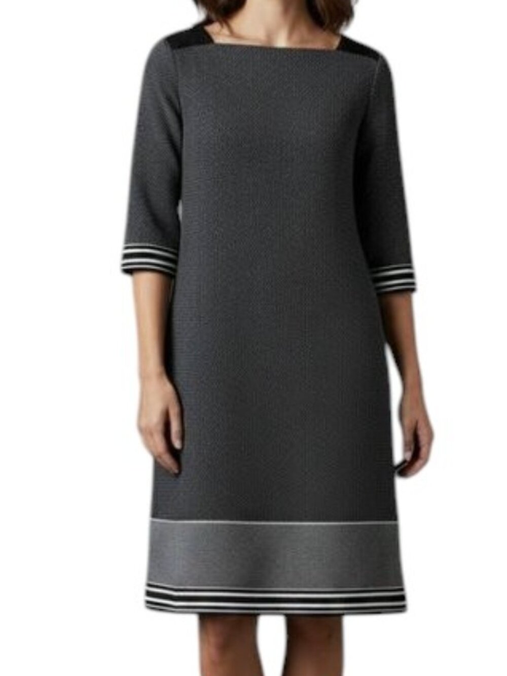 NEW Ann Taylor Shift Dress, Black/Cream 8